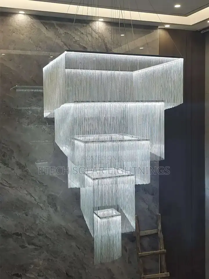 Modern Led Customized Staircase Tassel Chandelier Light