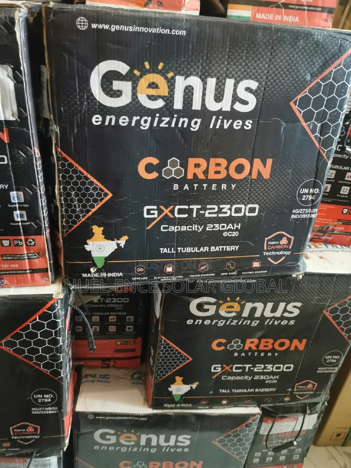 12v 230ahs Genus Carbon Tall Tubular