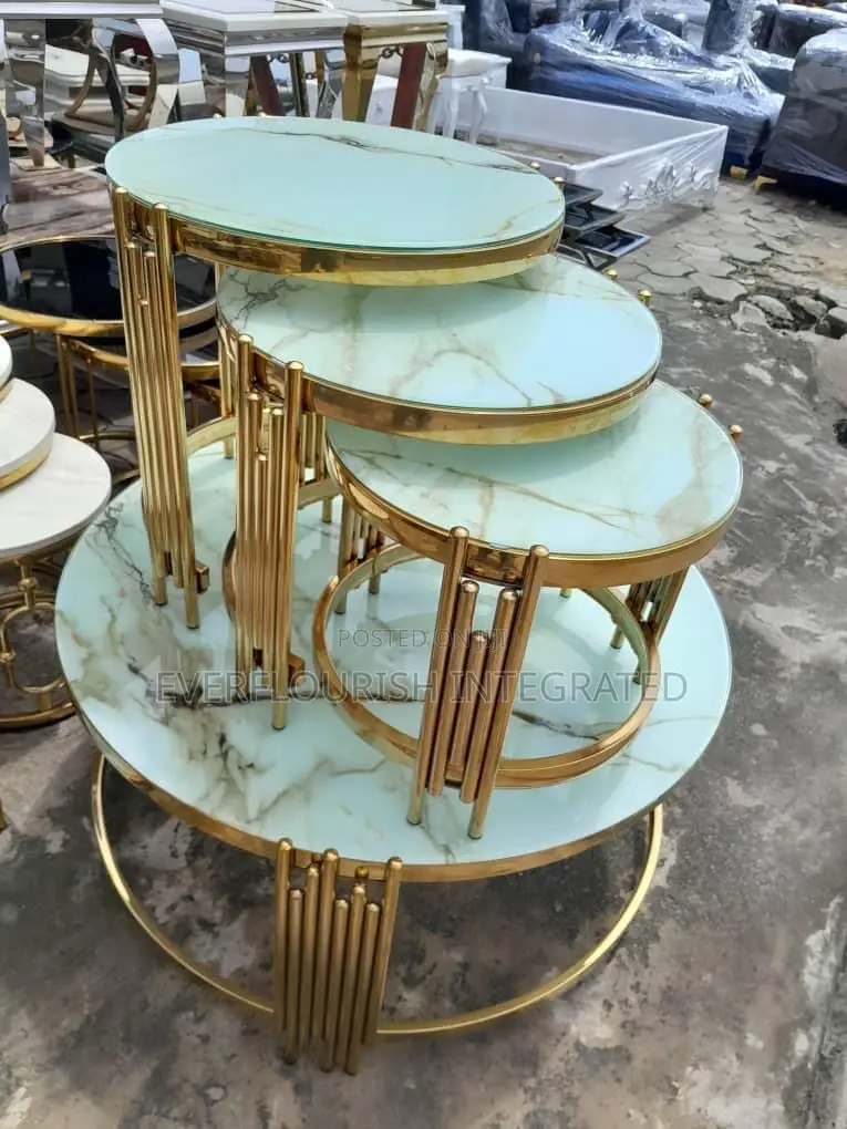 Marble Centre Table With 3in1 Side Stools