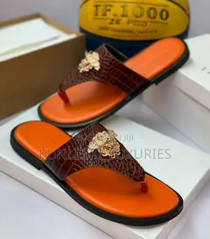 Photo - Original Versace Men Leather Slippers
