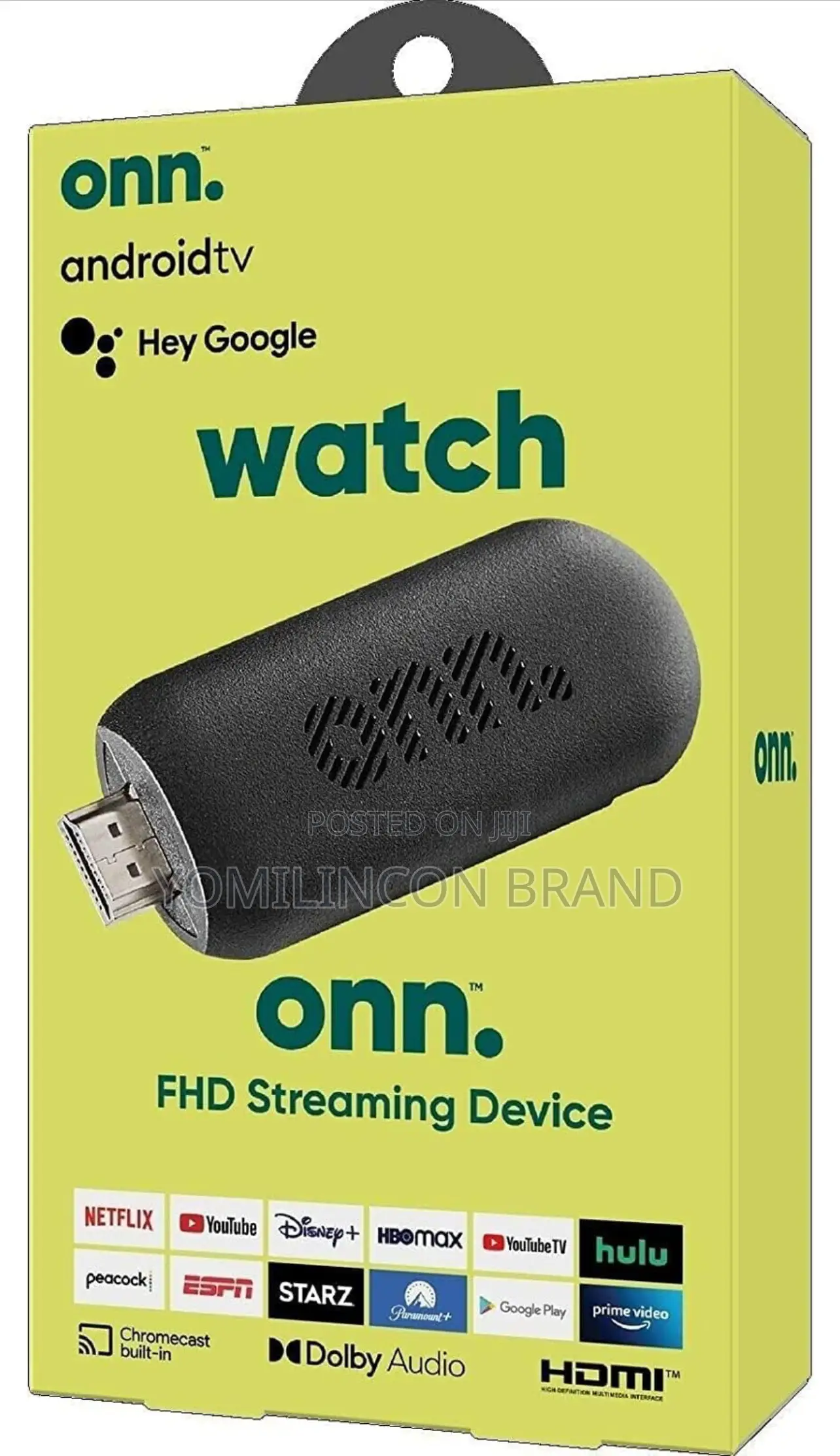 Onn Android TV FHD Streaming Stick With Remote Control