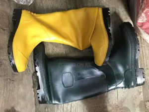 Unisex Waterproof Rain Boot Yellow And Green Color
