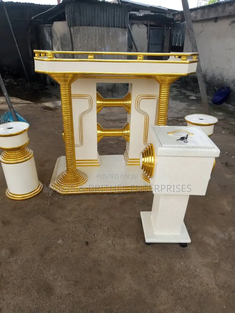 Church Pulpit, Flower Vases and Tithe Box