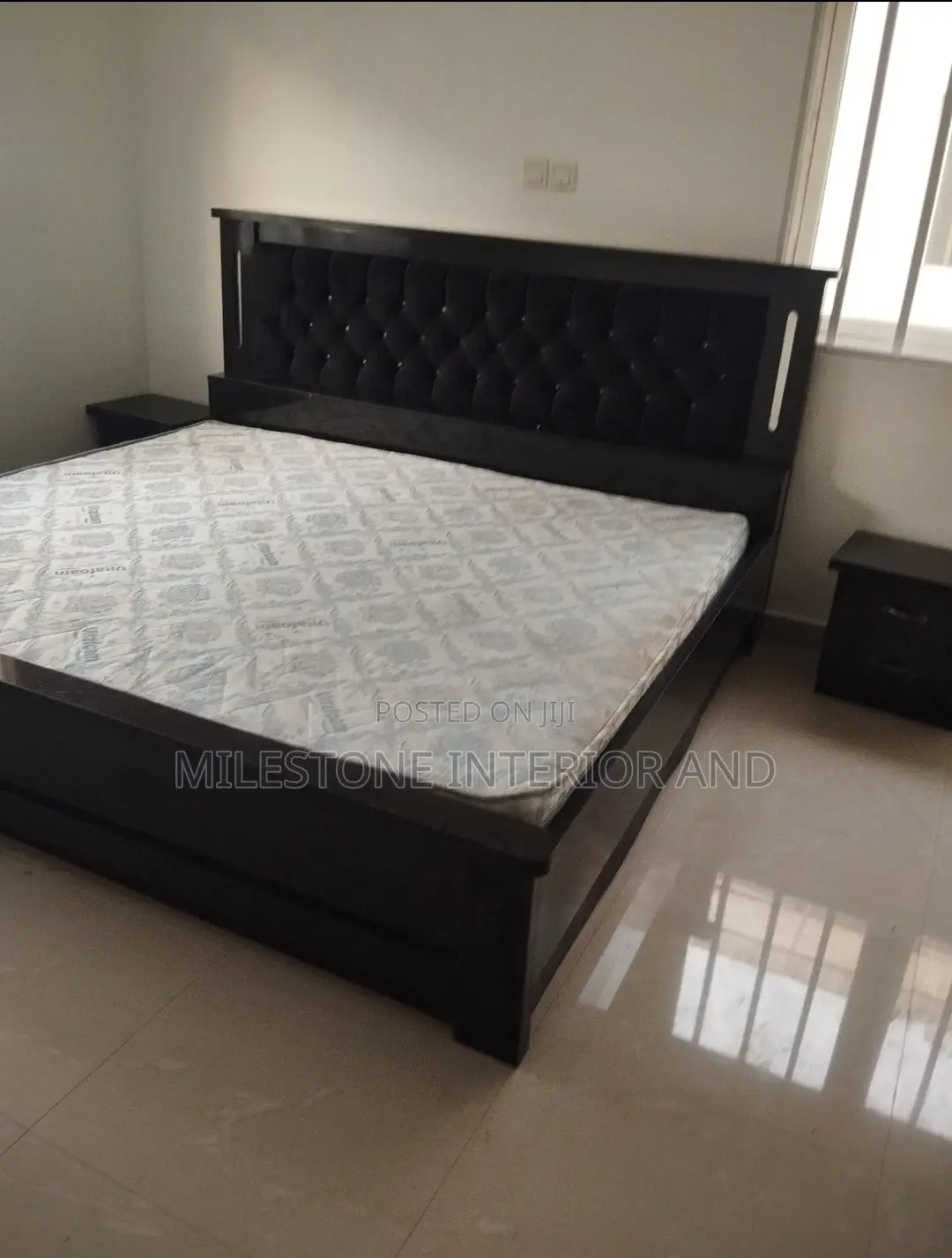 High Quality MDF Bed With Padded Chest and 2 Bedside Frames