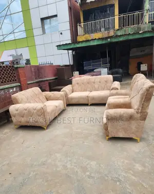 Complete Set of Quality Upholstered Padded Sofa Chairs Couch