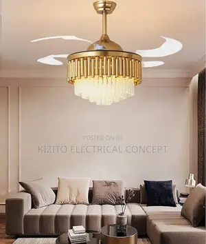 Crystal Fan Chandalier With Bluetooth