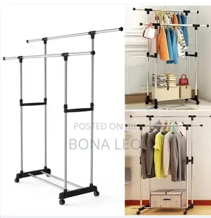 Portable 2 Layer Clothing Rack