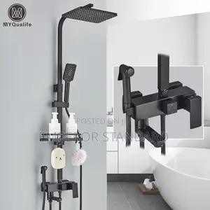 Pure Original Black Steel Standing Shower Mixer Ideal