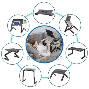 T8 Foldable Laptop Table With Cooling Fan Mouse Table