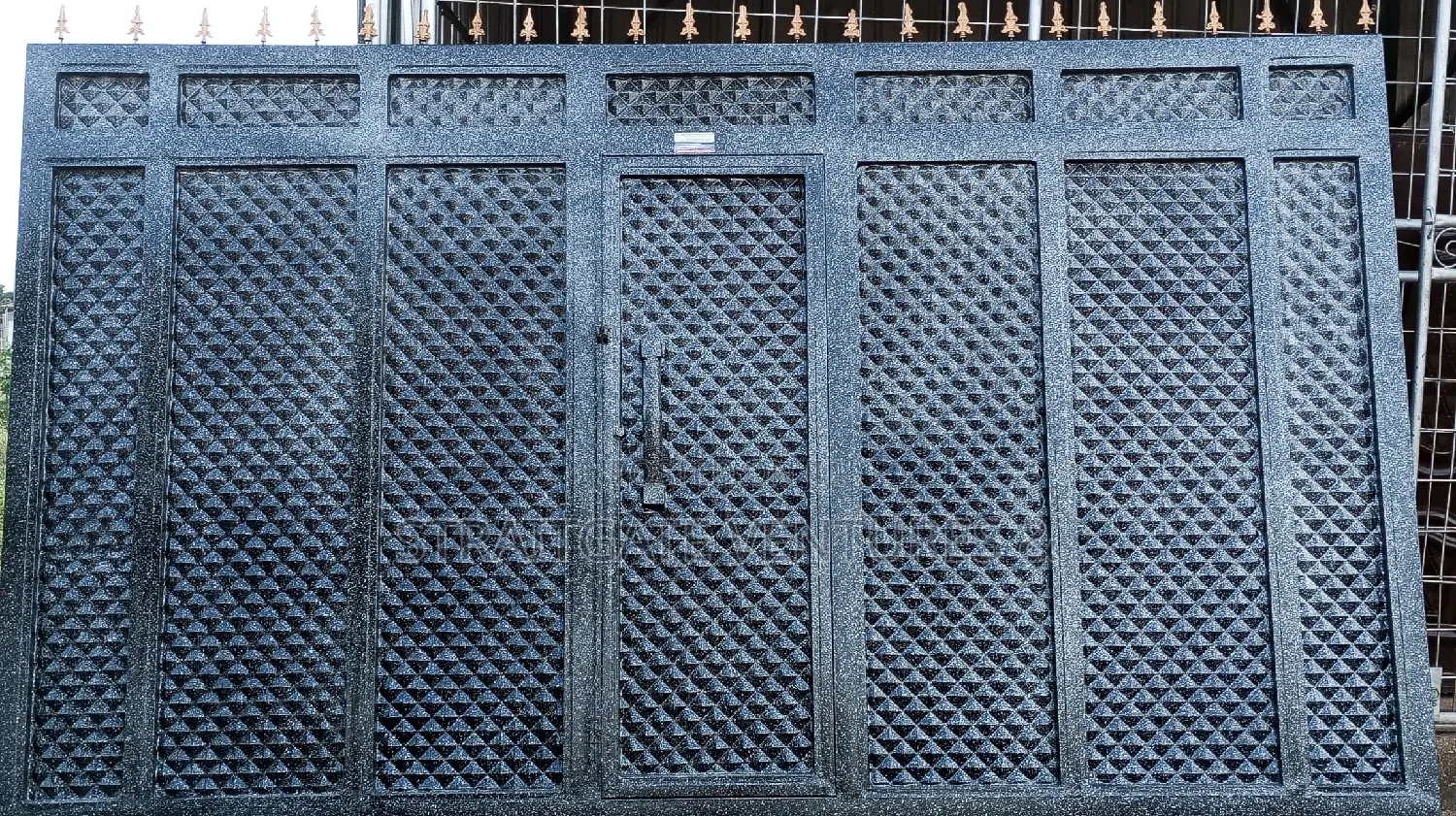 Heavy Silver-Black Rolling Gate