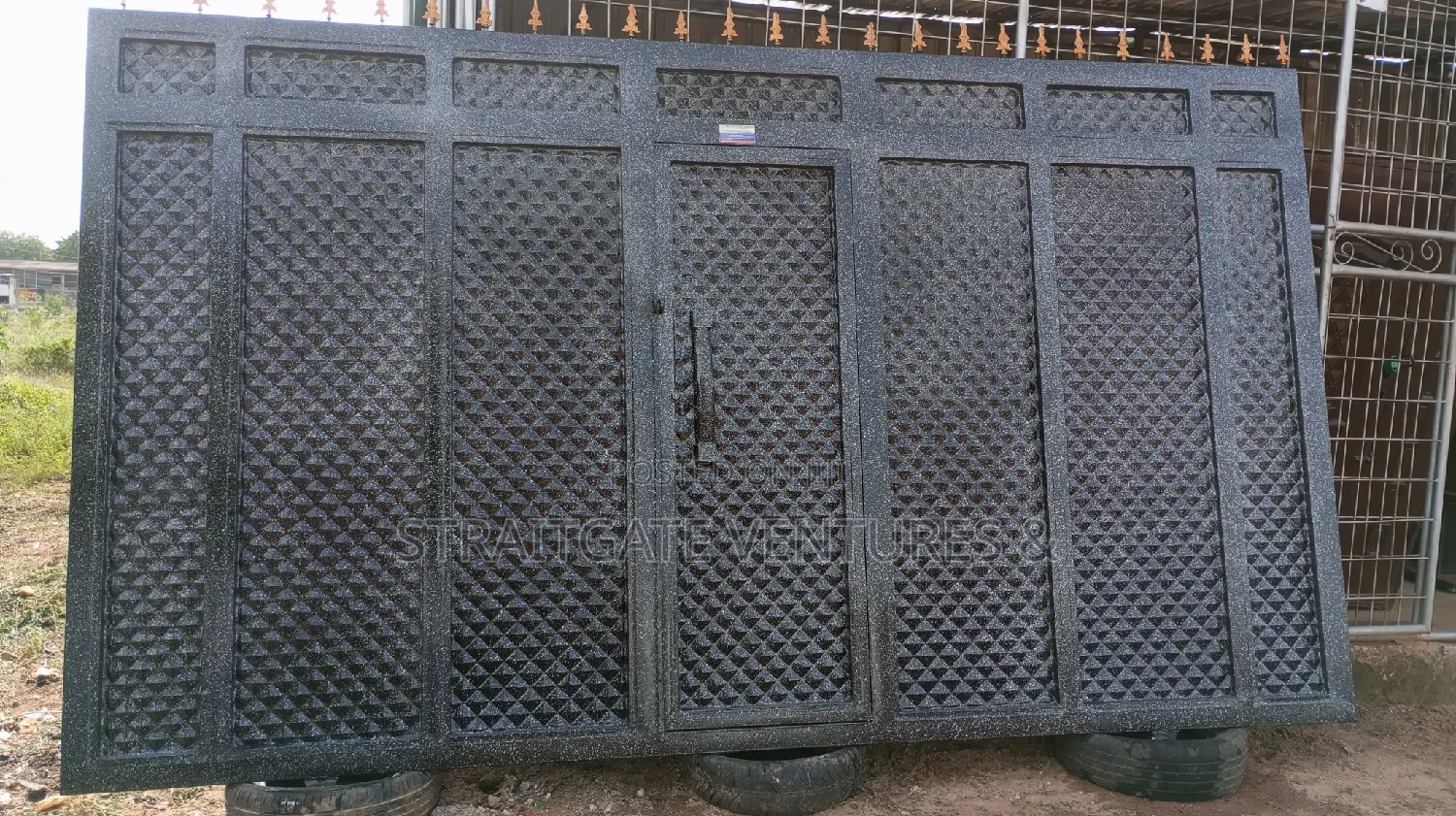 Heavy Silver-Black Rolling Gate