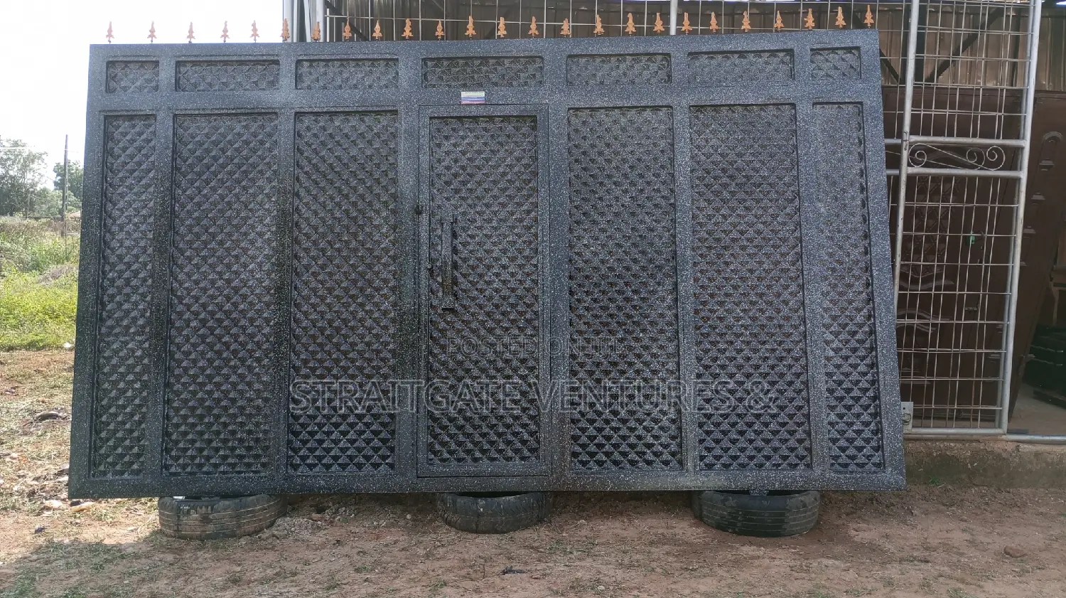 Heavy Silver-Black Rolling Gate
