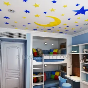 3d Moon and Star Set Roof or Background Home Decor