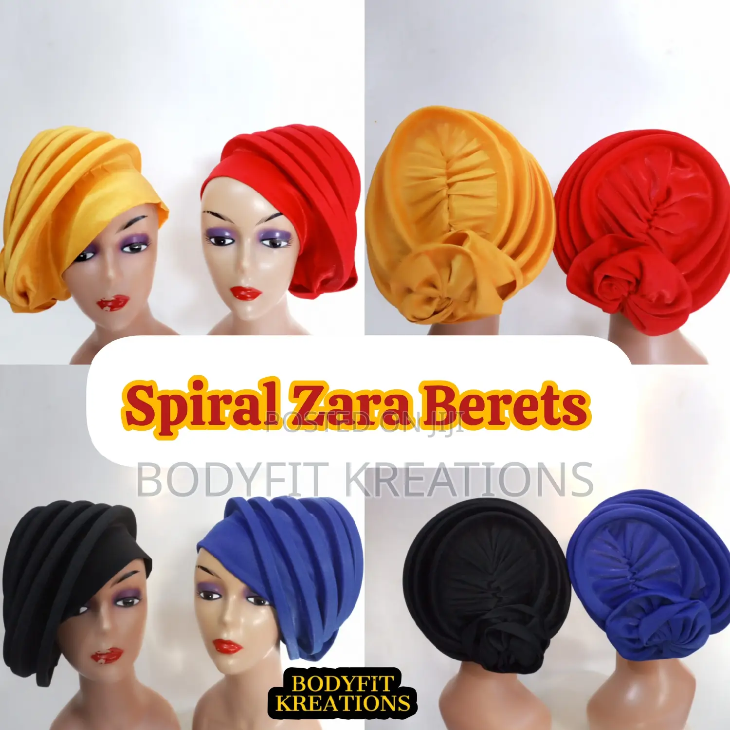 Trending Spiral Zara Beret Headwear/ Zaracaps