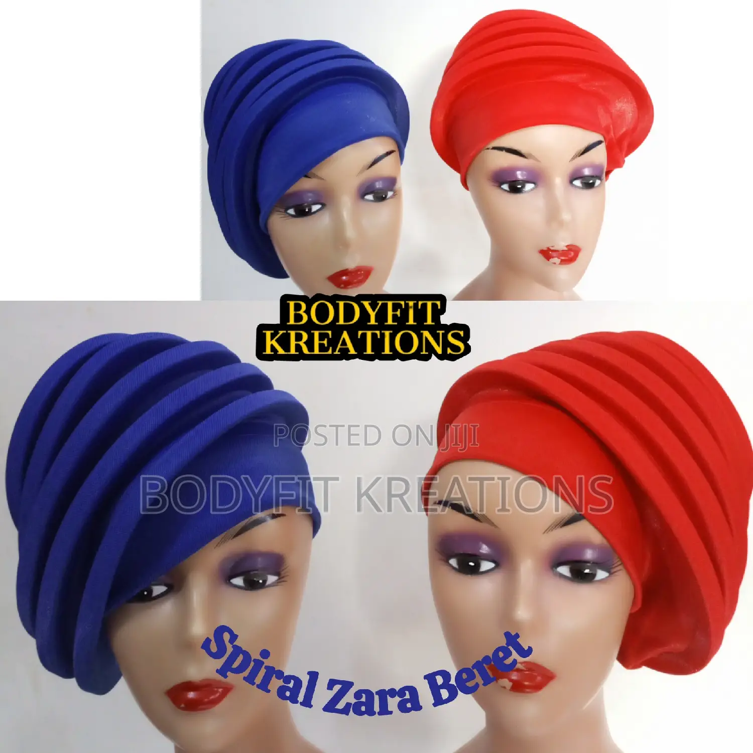 Trending Spiral Zara Beret Headwear/ Zaracaps