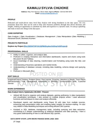 Data Analyst, Data Entry, Micro Soft Office Computeroperator