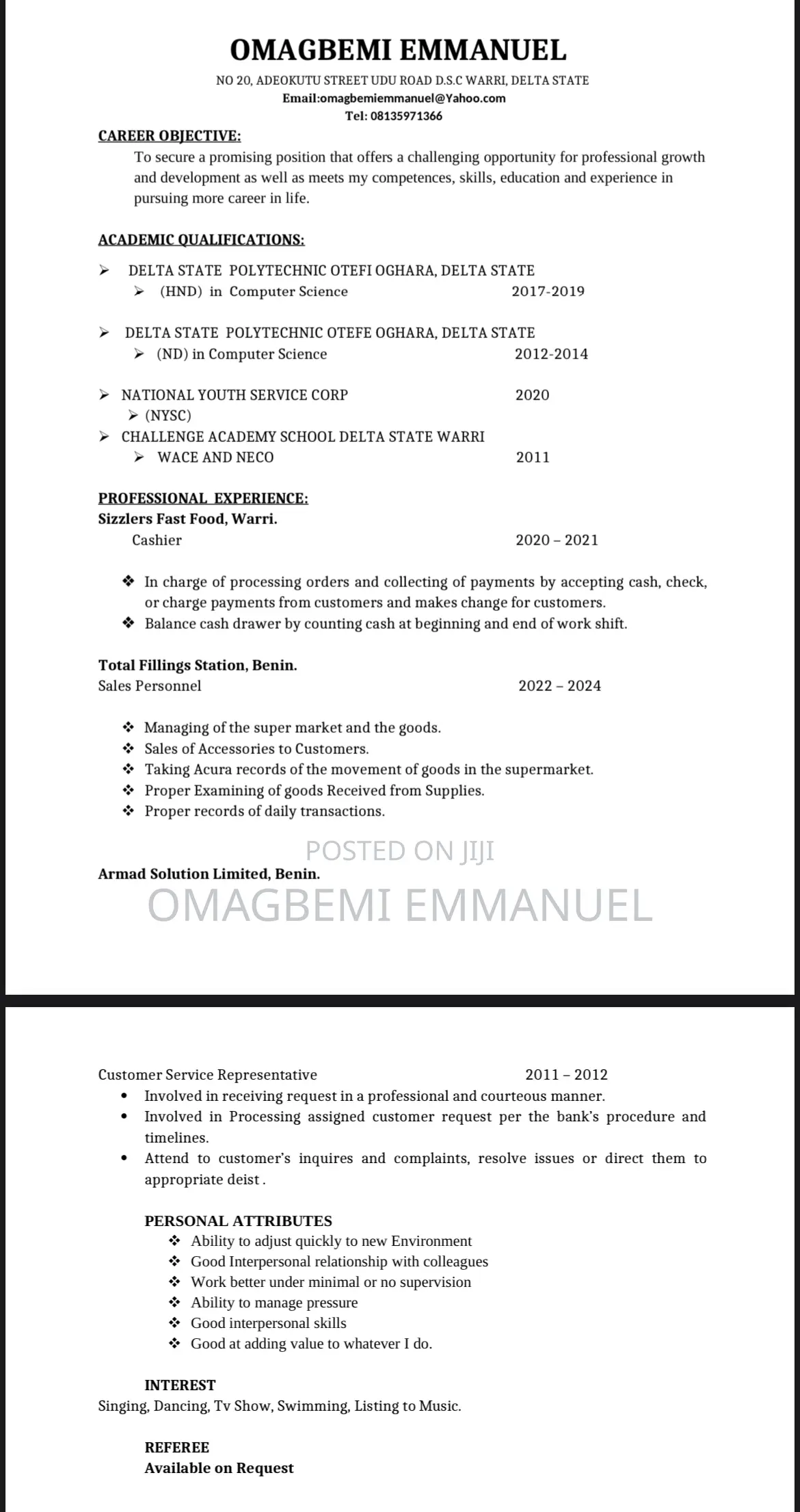 Supervisor Job
