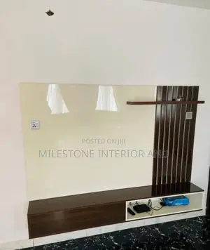 Simple Tv Panel and Floating Console Design With Wall Units