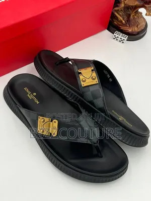 Original LOUIS VUITTON Leather Slippers Available in Store