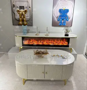 Quality Tv Stand and Center Table Set With Fire Place