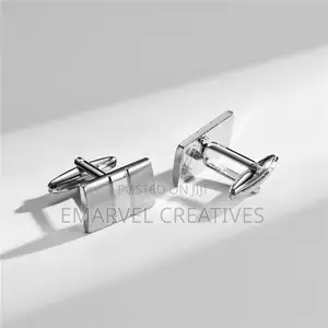 Stainless Steel Men's Silver Cuff Links