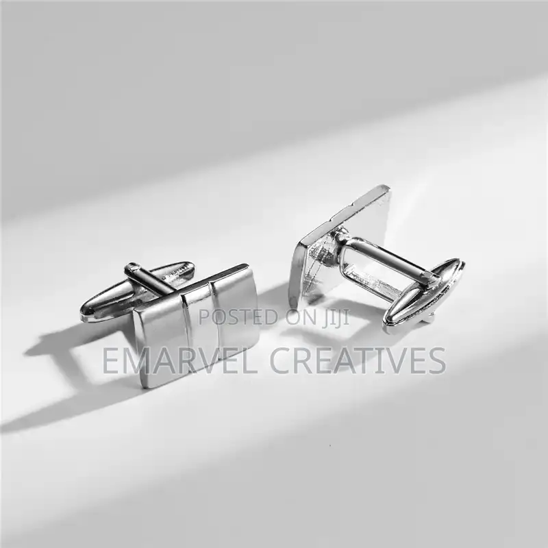 Stainless Steel Men's Silver Cuff Links