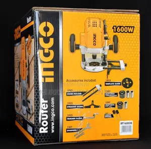 INGCO 6/8/12 Mm 1600 Watt Electric Plunge Router RT160028