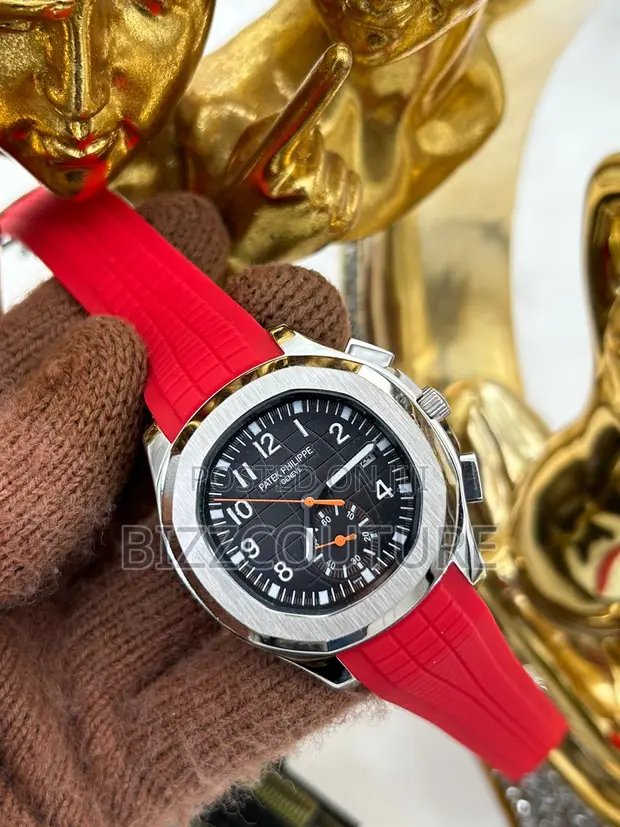 Original PATEK PHILIPPE Geneve Red Rubber Strap Watch in Lagos