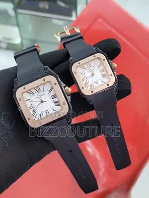 Original Cartier Calendar Black Rubber Strap Watch