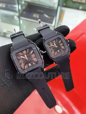 Original Cartier Calendar Black Rubber Strap Watch