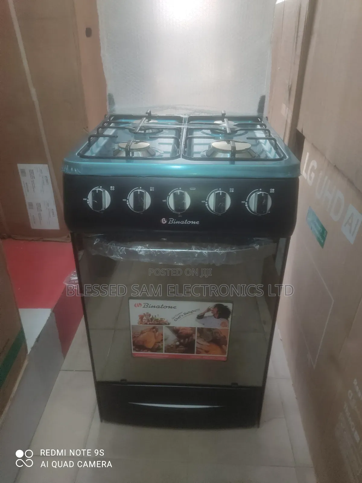 Original >Binatone Automatic Gas Cooker 4 Burner With Oven