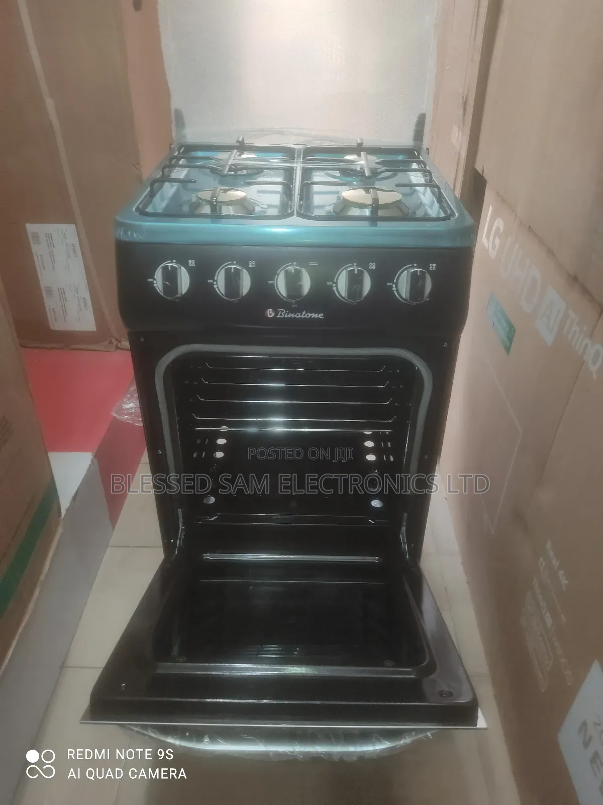 Original >Binatone Automatic Gas Cooker 4 Burner With Oven