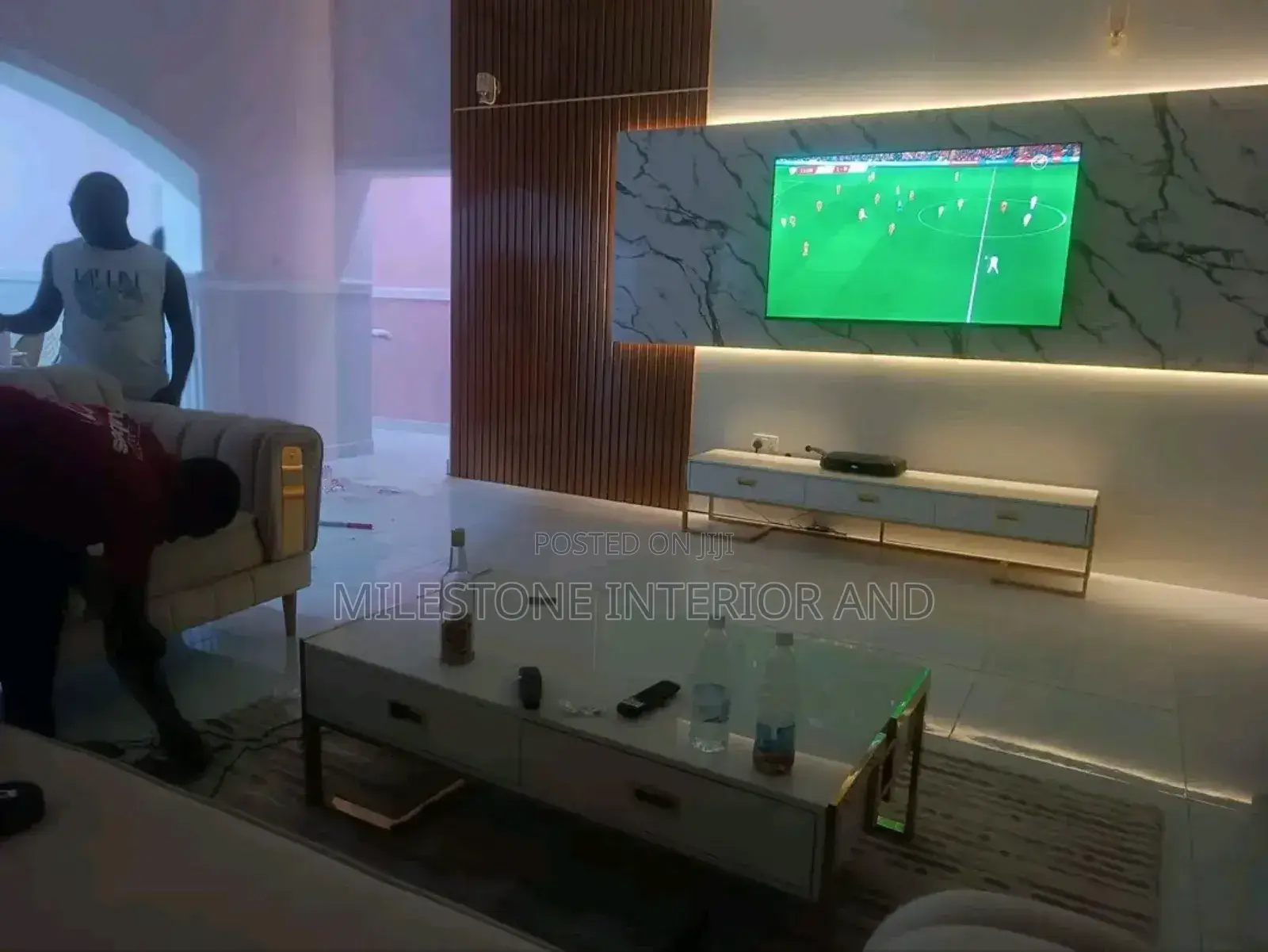 Extra Length Tv Wall Panel With Wall Units and Console