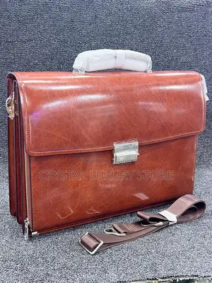 Mont Blanc Quality Luxury Pure Leather Laptop Bag