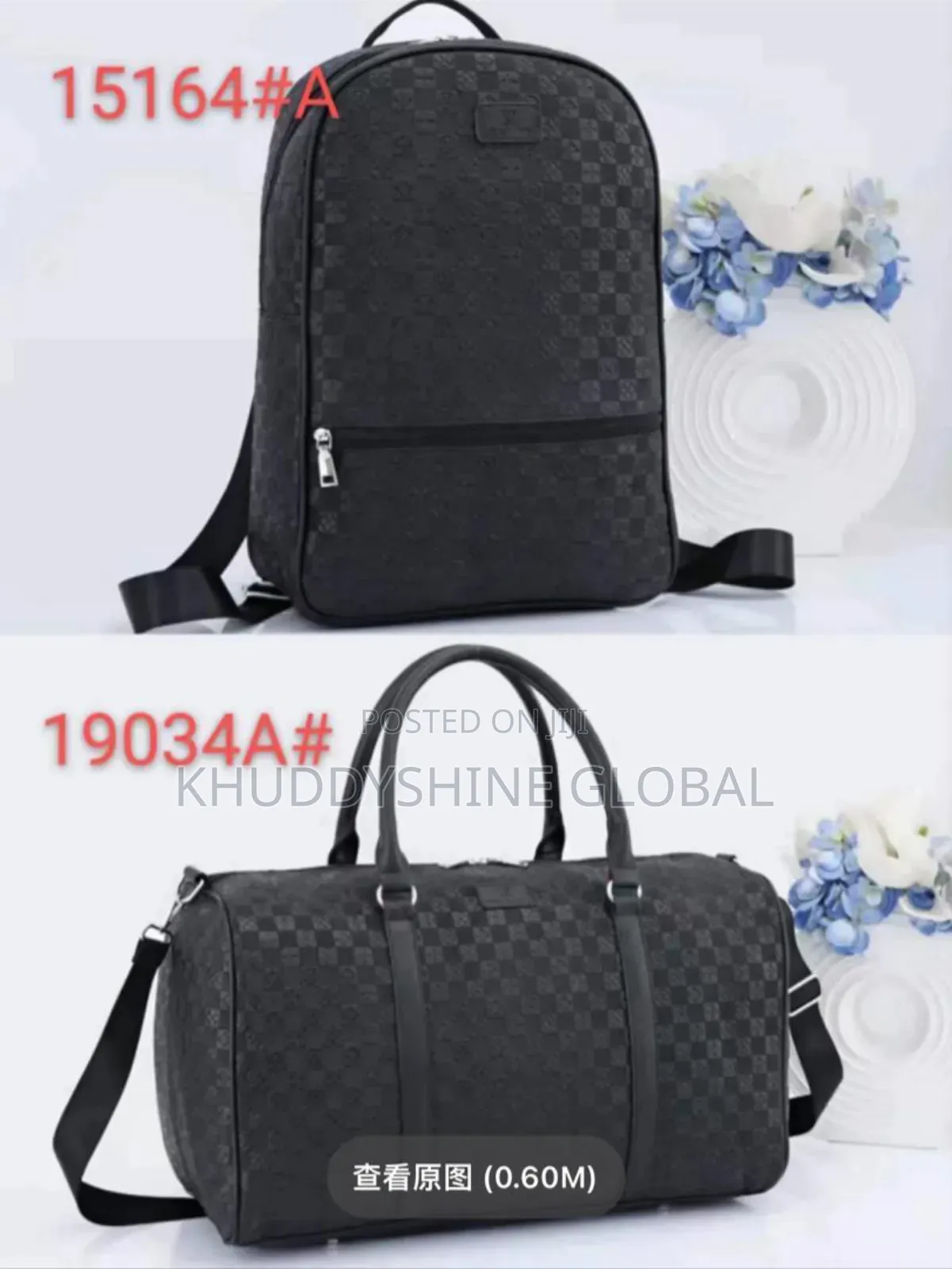 Designer Plain Pattern Duffle Bag and Backpack