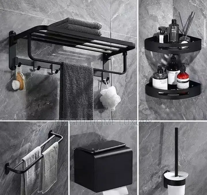 5 in 1 Bathroom Accessories Black