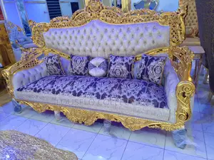 8 Seater Italian Royal Gold Superlative Fabric Sofa