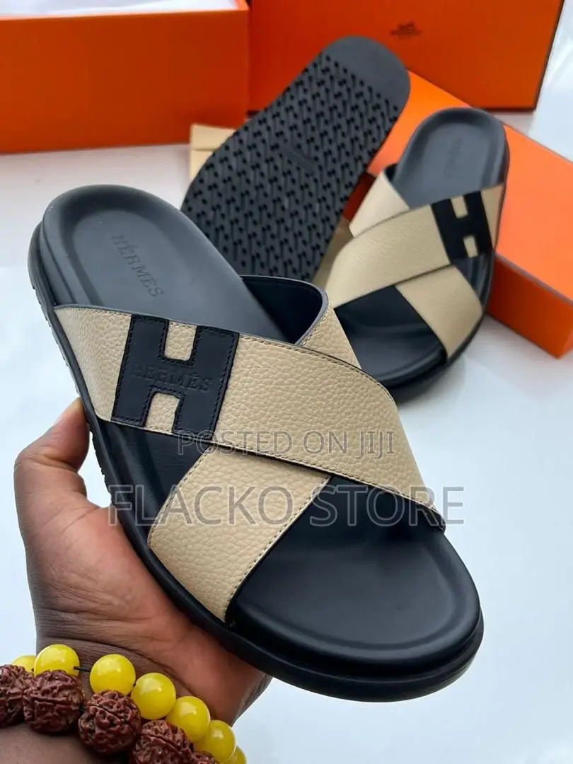 Original Hermes Leather Slippers
