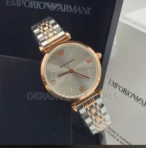 Emporio Armani Rose Gold/Silver Chain Watch for Women's