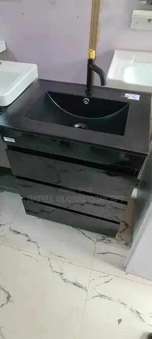 Black Cabinet Wash Hand Basin ( 3 Step Drawer )