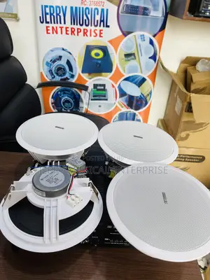 4 Ceiling Speakers With Powered Tabled Amplifiers