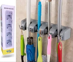 4 in 1 Wall Mount Mop Broom Holder With Hanger