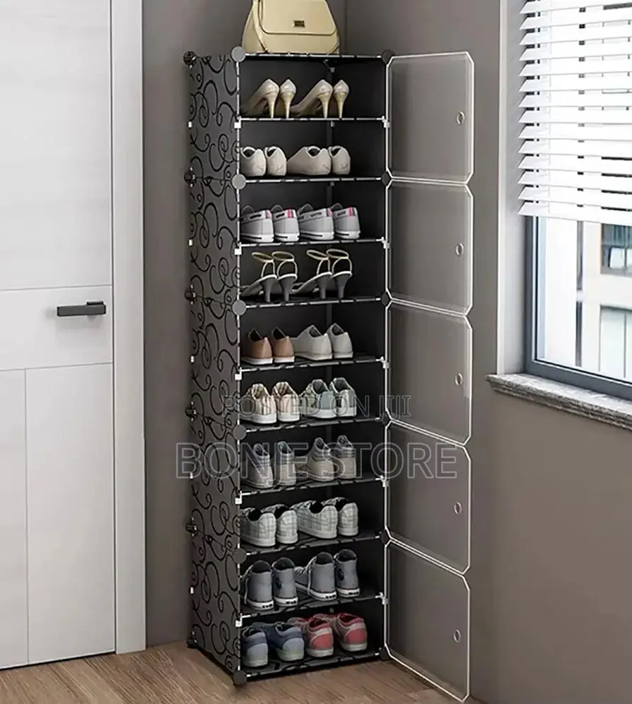 10shelf 5dustproof Door Shoe Rack Space Saving Shoes Storage
