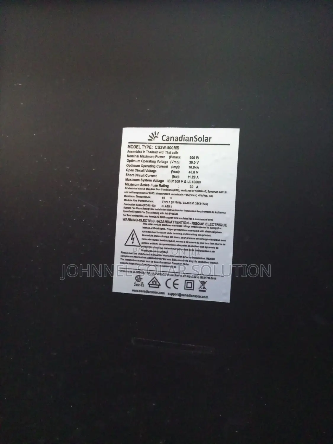 500W 120cell Canadian Solar Panel
