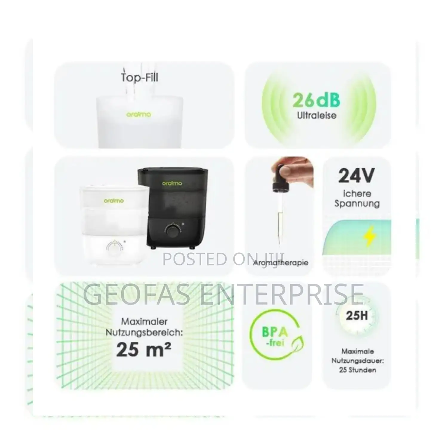 Oraimo Ultrasonic Authentic 2.5L 26db Silent Humidifier