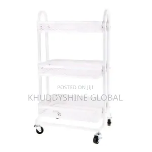 Metal Multifunctional Trolley Cart With Wheels - 3 - Tier
