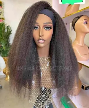 Banded Straight Kinky Wig