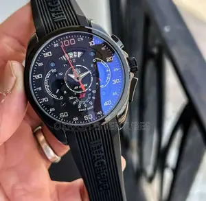 Tag Heuer Chronograph Black Rubber Strap Watch