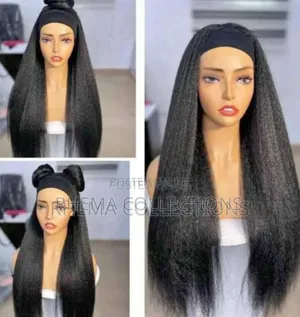 Banded Straight Kinky Wig