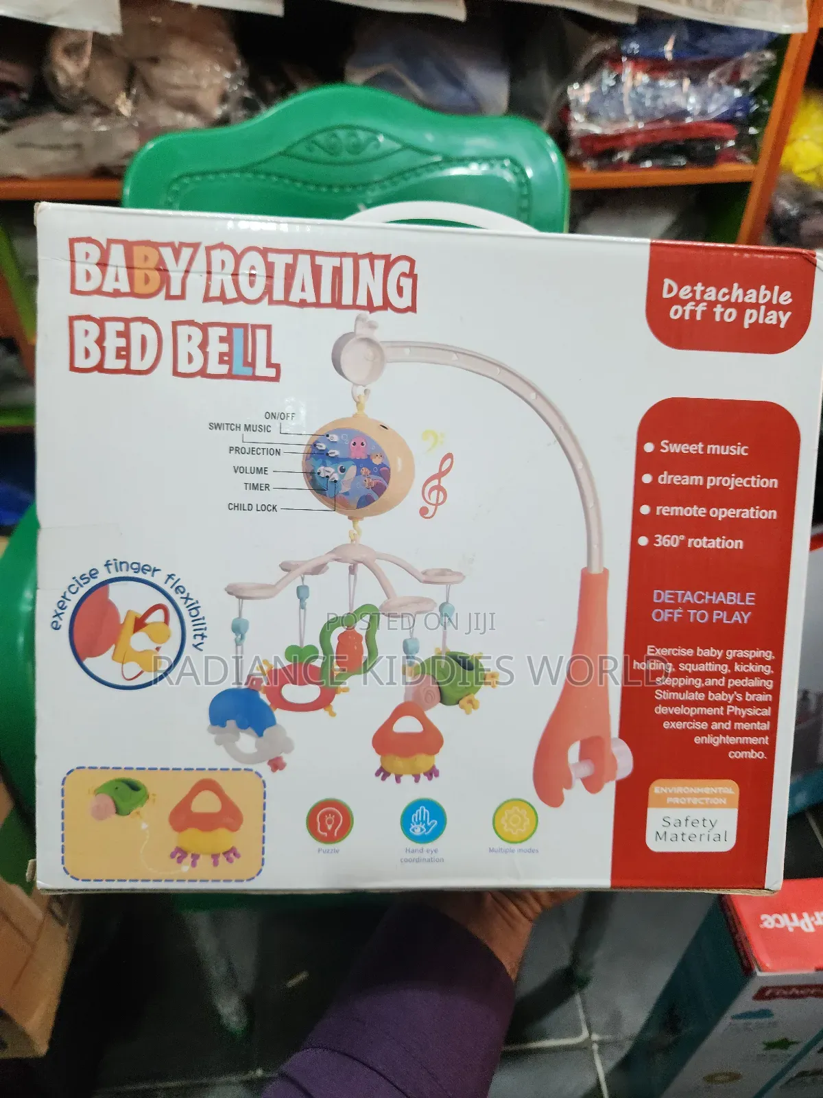 Baby Rotating Bed Bell With Remote Control